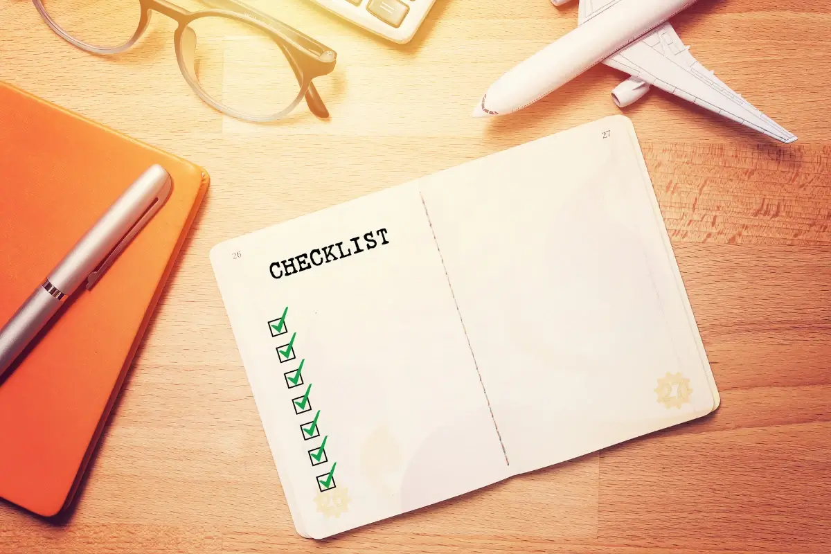 Travel checklist notebook