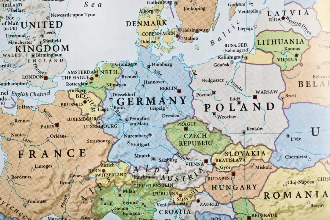 Europe travel planning map