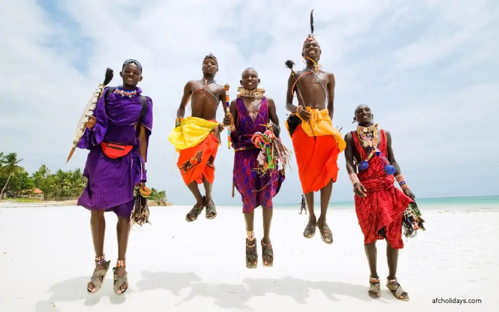 Kenya people jumping dance