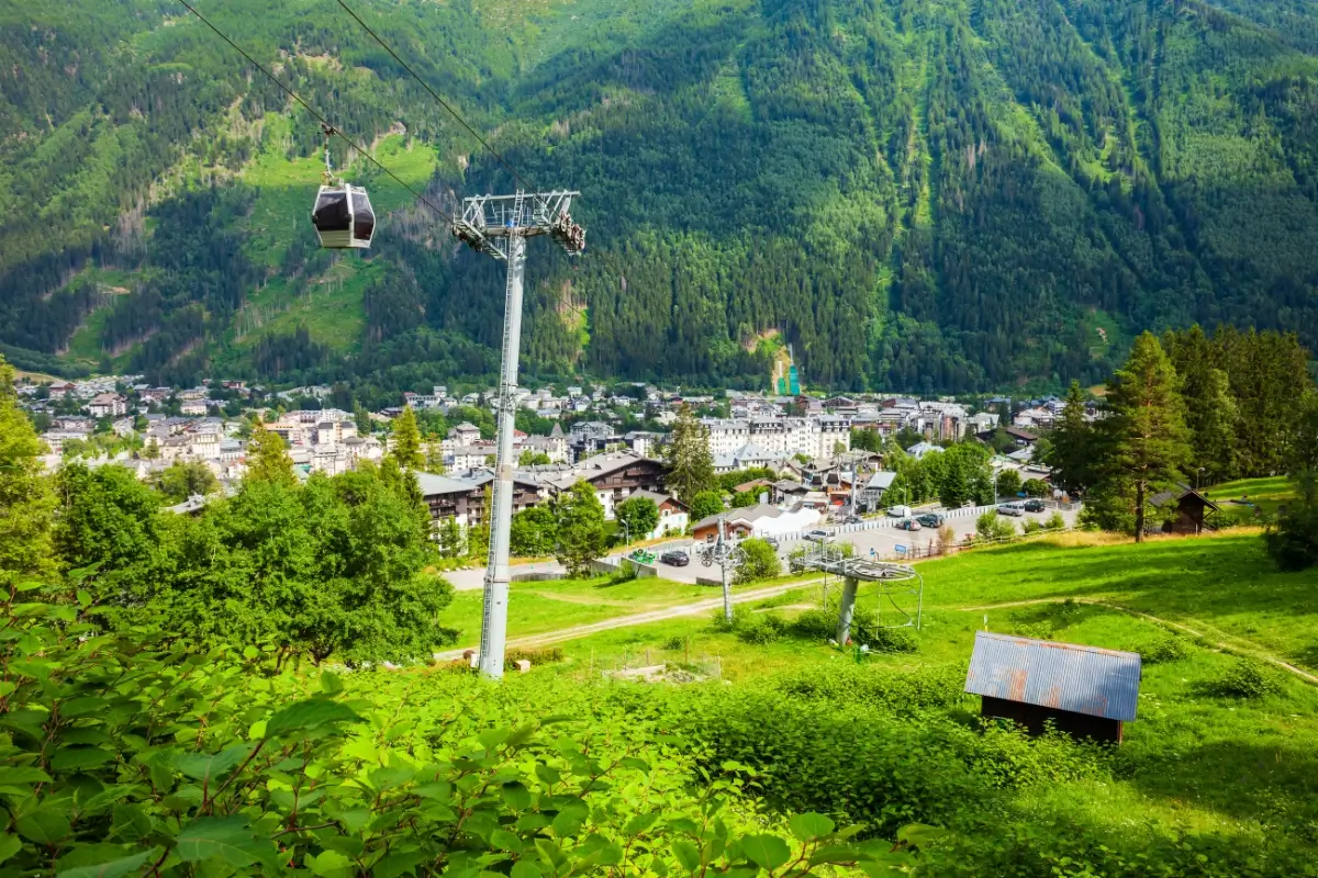 Chamonix Town Aerial Panoramic View