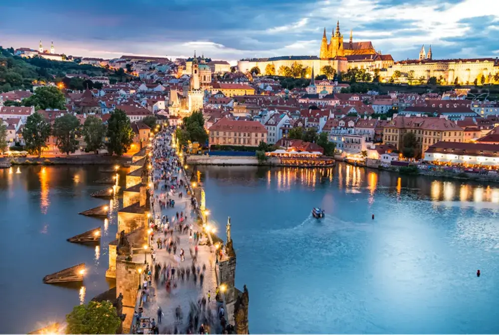 night view of Prague