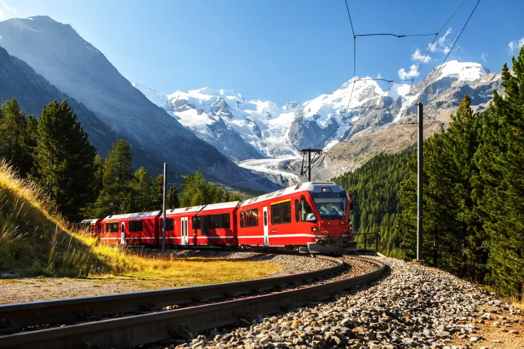 European train journey Alps