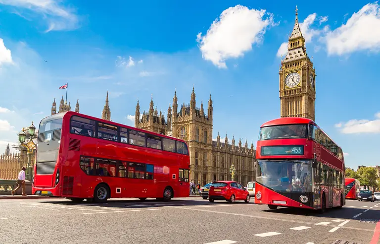 Famous Red Bus in UK