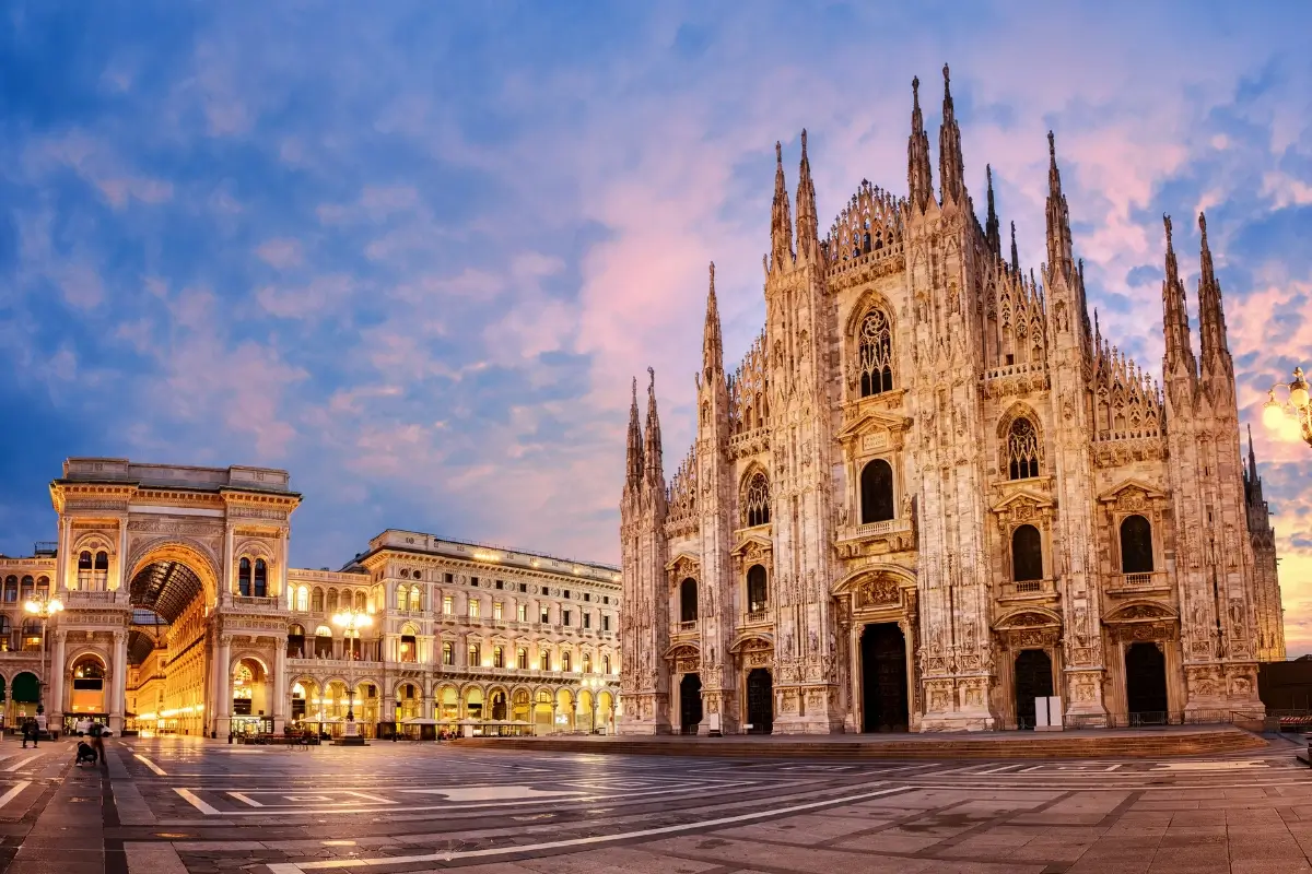Milan Cathedral on sunrise, Italy