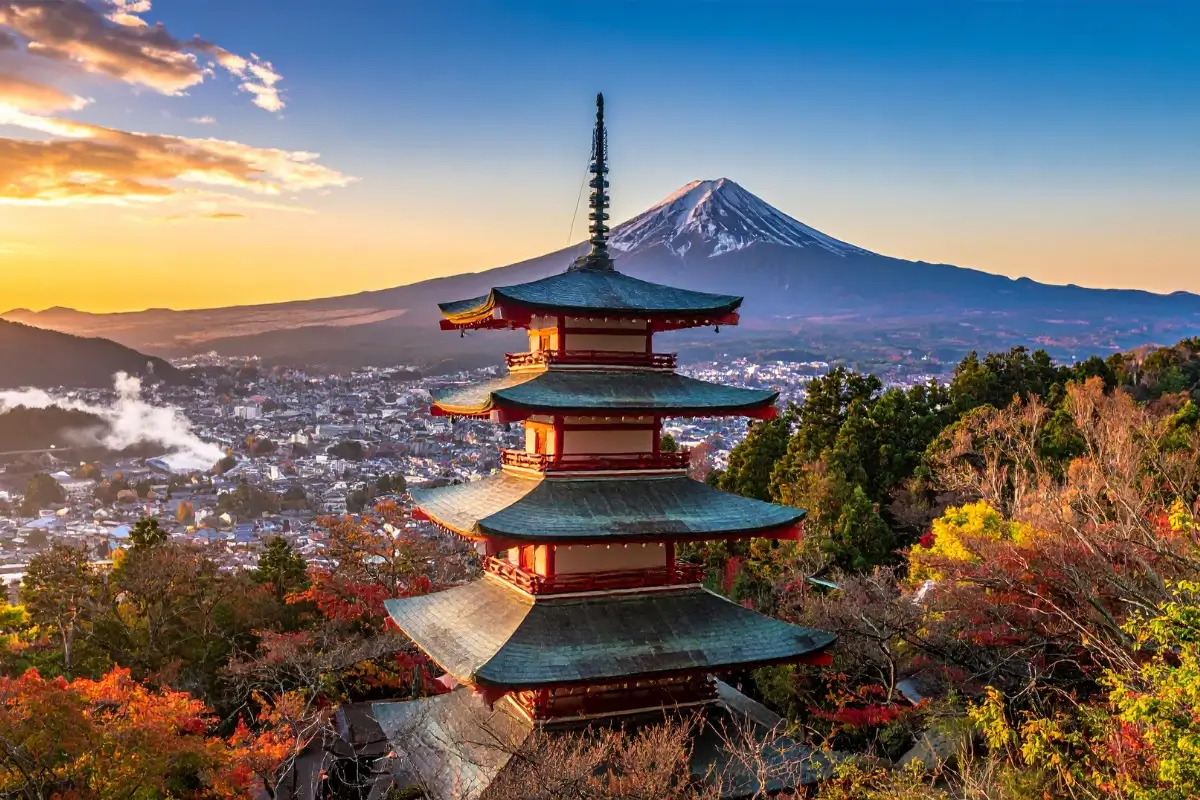 Chureito Pagoda with Mount Fuji, Japan