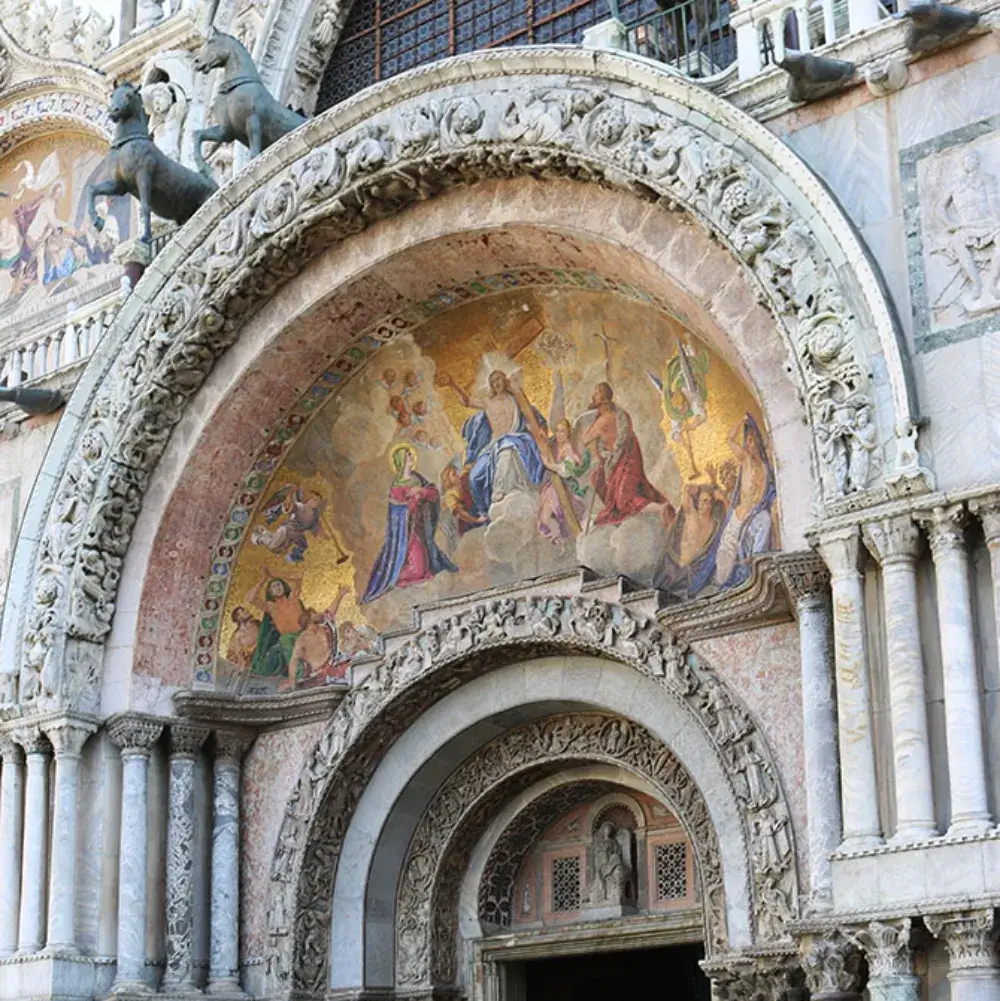 Beautiful paintings adorn the cathedral