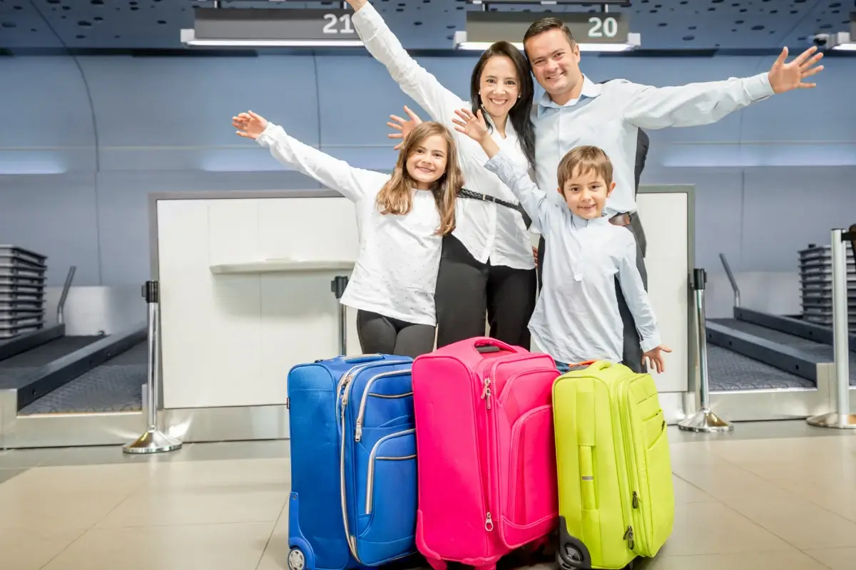 airport departure travel planning suitcase