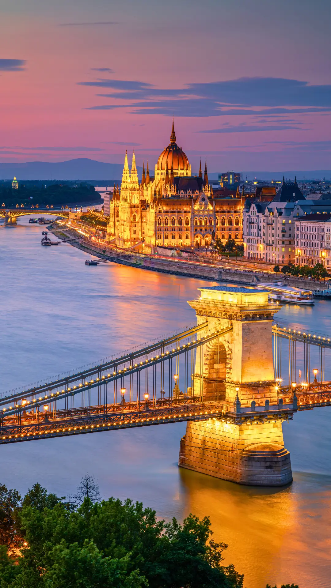 Budapest cityscape along the Danube River in Hungary