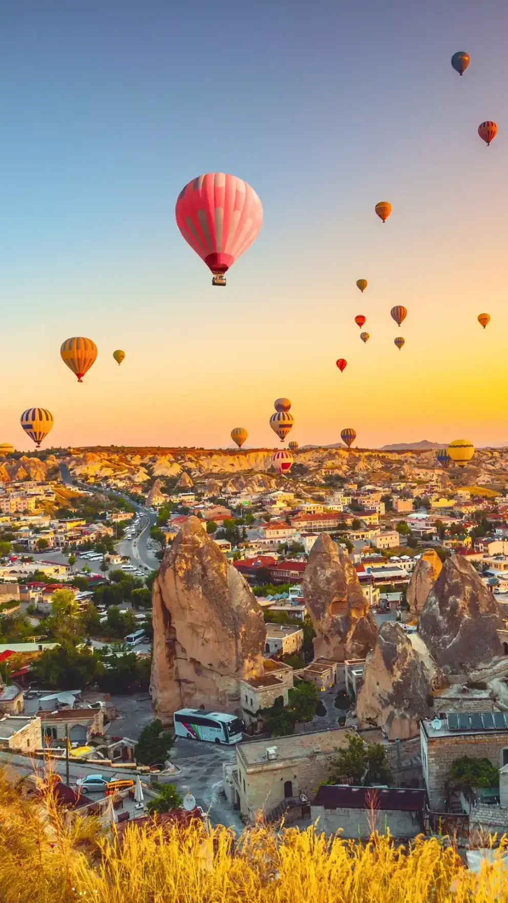 Hot air balloons over Cappadocia Turkey