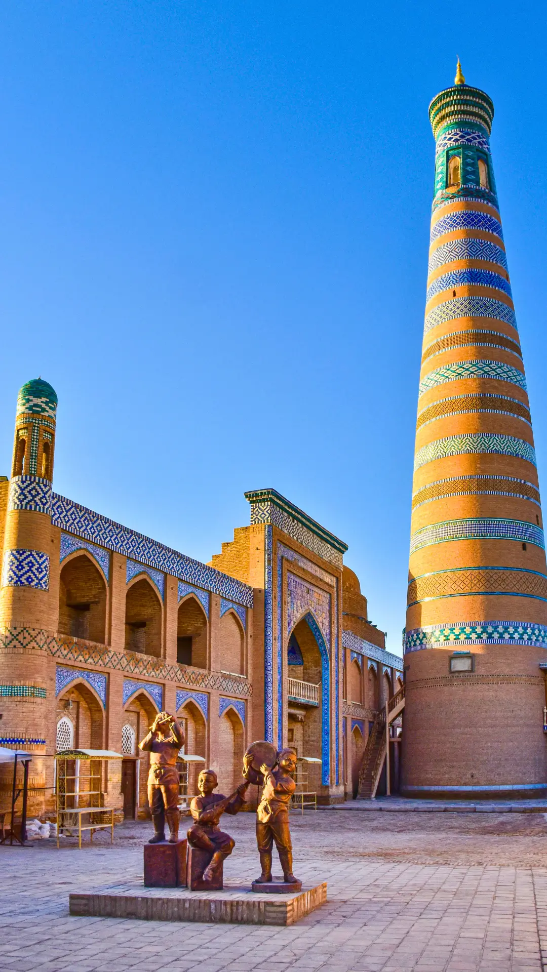 Historic blue-domed architecture in Samarkand Uzbekistan
